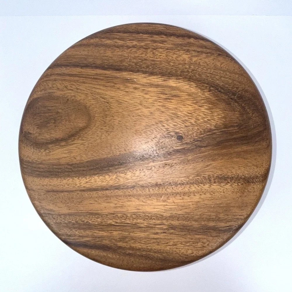 Acacia Wood Bowl Hand Turned Rustic Farmhouse Boho Serving Salad Fruit Bowl 10